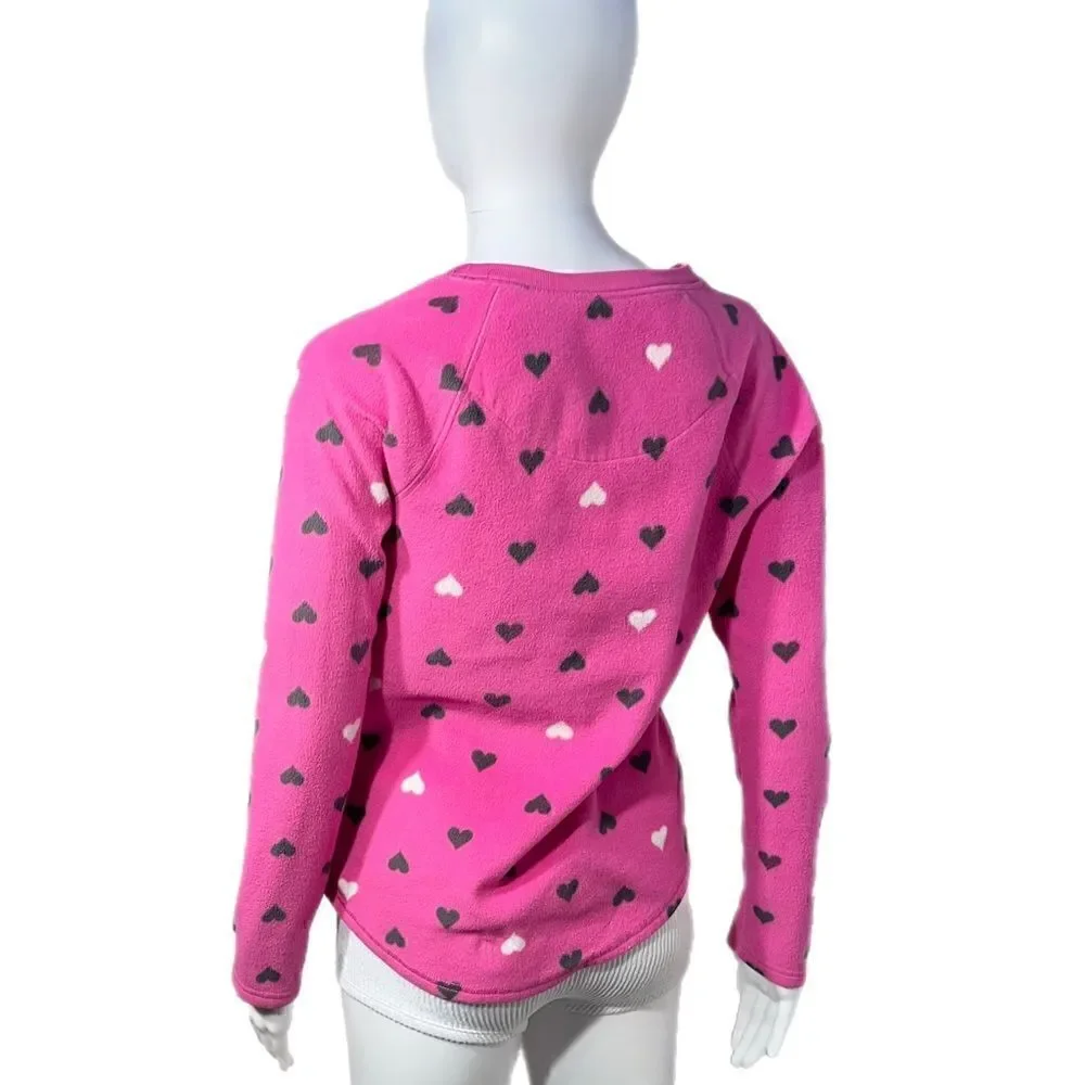 Abstract Heart Fleece Pajama Shirt